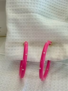 Hoo Hoops Hot Pink 2” Hoop Earrings – Hypoallergenic